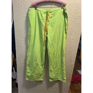 SB Scrubs Lucky Lime Green Scrub Pants Woman’s Size XL -FLAWED